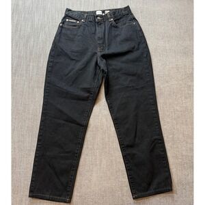 Calvin Klein‎ Jeans Womens Black Wash Denim Straight Leg Pants Size 12